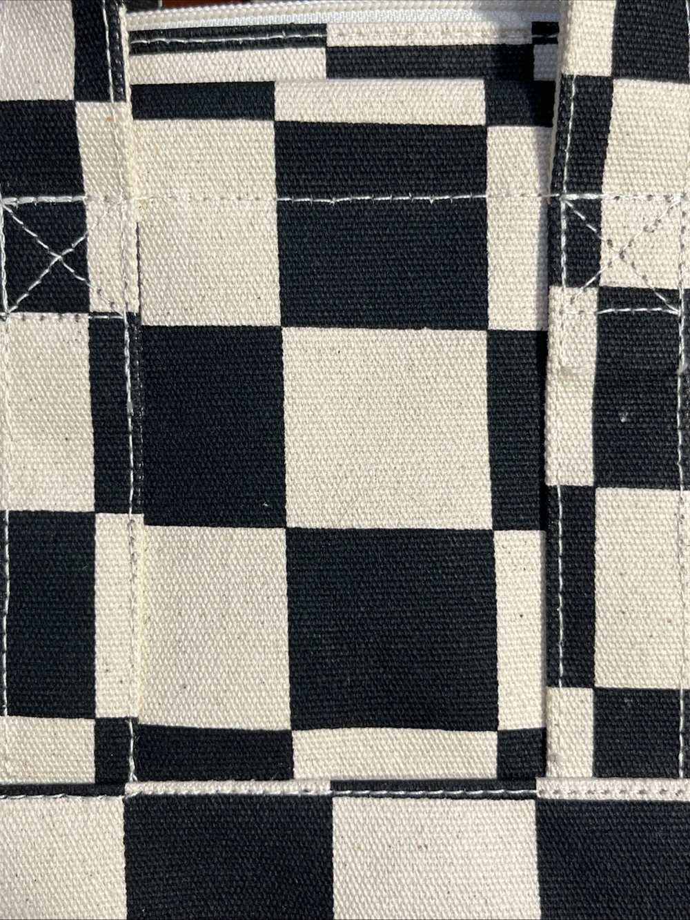 Vans Lil Pergs Tote Bag Small Crossbody Canvas Antique White Checkerboard 8x7x3 - Picture 10 of 16